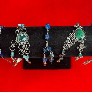 Slave Bracelet Lot Five (05) Semiprecious Stones and Alpaca silver From Perú